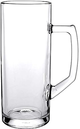 Borgonovo 12002320 Reno Bierseidel, Bierkrug, Bierglas, 375ml, mit Füllstrich bei 0.3l, Glas, transparent, 6 Stück