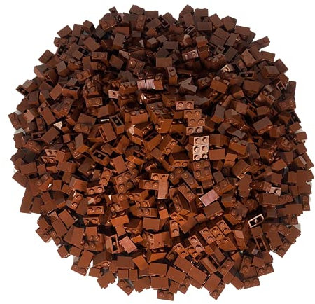 LEGO Bricks: Brown 1x2. Part 3004 (X 100) by LEGO