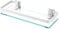 KES Aluminum Bathroom Glass Shelf Tempered Glass Rectangular 1 Tier Extra Thick Silver Sand Sprayed Wall Mounted, A4126A