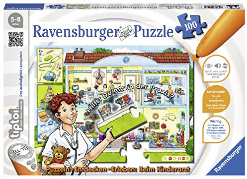 Ravensburger tiptoi Puzzle Beim Kinderarzt - 0523 / Entdecken & Erleben: Abwechslungsreiches Motorikspiel für Kinder von 5-8 Jahre, 100 Teile