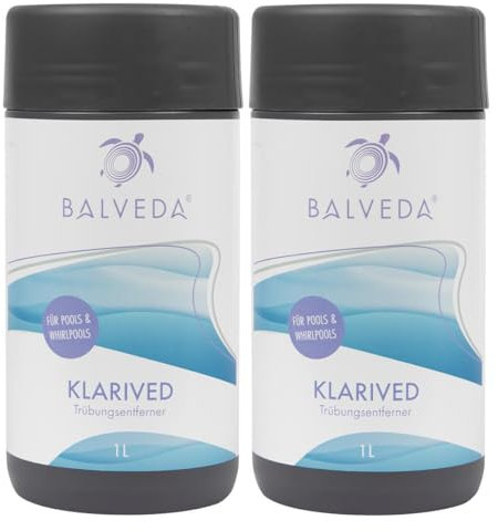 POWERHAUS24 BALVEDA KLARIVED Trübungsentferner 2X 1 L, Klar-Effekt für Pools & Whirlpools