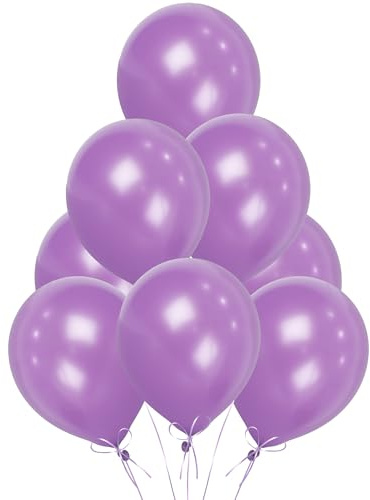 Purple Balloons 100 Pack, Large 12 Inch Thick Latex Biodegradable Helium Party Balloons for Birthday, Wedding, Baby Shower, Valentine's Day Events Decoration for Balloon Arch Garland
