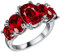 Adisaer Sterling Silber Ringe Verlobungsring Damenring Diamant Rot Oval Bandring mit Stein Größe 60 (19.1)