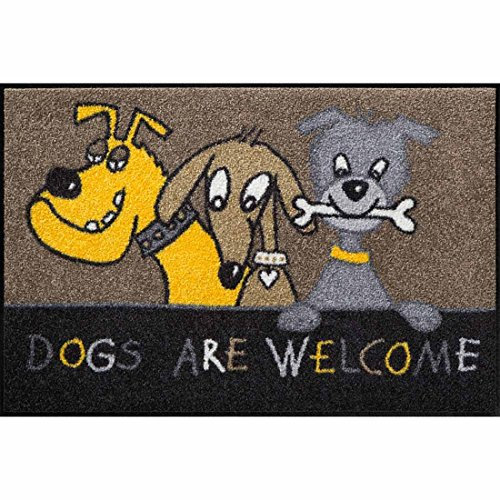 Salonloewe Fußmatte Dogs Are Welcome 50x75 cm Eingangs-Türmatte Hunde Fussabtreter lustig