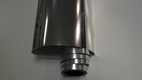 Könighaus (8,72€/m2) Chrome Silber Folie 400 x 152 cm blasenfrei mit Anleitung (Autofolie)