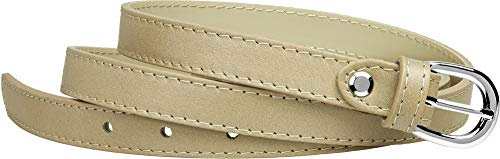Caspar GU273 schmaler Damen Leder Gürtel Taillengürtel, Gürtelgröße:90, Farbe:beige