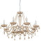 EGLO Pendelleuchte Basilano, 8 flammiger Kronleuchter Vintage, Shabby Chic, Hängelampe aus Stahl und Glas in Chrom, Cognac, Esstischlampe, Wohnzimmerlampe hängend mit E14 Fassung