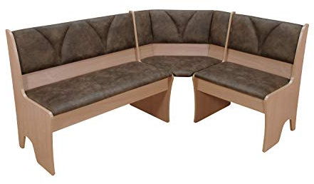 moebel direkt online Eckbank 124x165 cm Silvia buche Natur/Schoko Vintage
