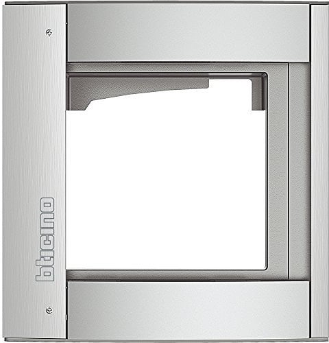 BTICINO, Abdeckrahmen 1-modulig für SFREA Sprechanlage Allmetal, inkl. Modulträger für Audio-/Video-Türstation, 350211