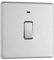 BG Electrical Screwless Flat Plate Single Light Switch with Power Indicator