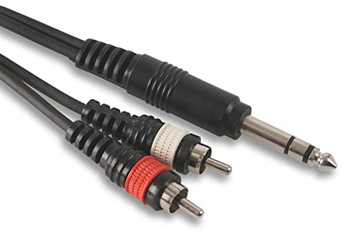 Pro 6.35mm 1/4 Stereo TRS Jack Plug to 2 x RCA Phono Plugs 30cm 1.2m 3m 5m Lead - Cable Length 3 METRES, [Importado de UK]