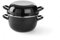 HENDI Cazuela con tapa, olla, para cocinar y servir mejillones, para salsas, sólo apta para cocinas de gas, 1,3kg, 5,2L, ø260x(H)210mm, acabado esmaltado negro con reborde de acero inoxidable
