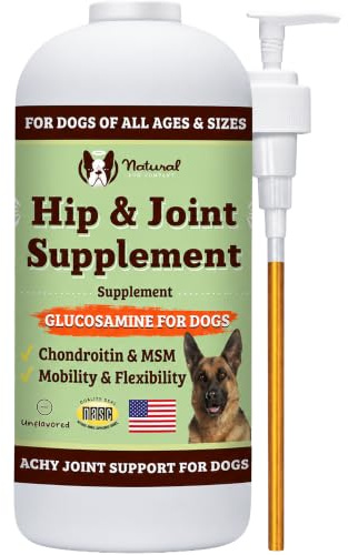Natural Dog Company Liquid Glucosamine Supplement, Extra Strength Joint Support, Decreases Inflammation, Improves Mobility, & Alleviates Pain, All-Natural, 16 Ounces