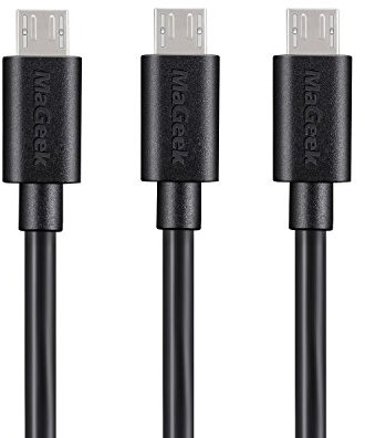 MaGeek® [Pack de 3 1,0m Cables Micro USB Sincroniza y Carga para Samsung, HTC, Sony, Motorola, LG, Google, Nokia etc.(Negro)