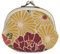 Porte-monnaie à boucle florale (petit sac de maquillage ovale) / fabriqué au Japon - Porte-monnaie pour femme, Petite pochette / Retro Flower - LineBlue, Pochette