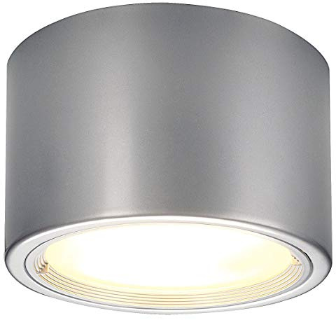 SLV PL Aufbaustrahler, rund, satiniertes Glas, TC-D 2x 26 W, silbergrau 161434
