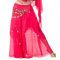 BellyLady Bauchtanz Rock Chiffon Münzen Vollrund Rose Rot