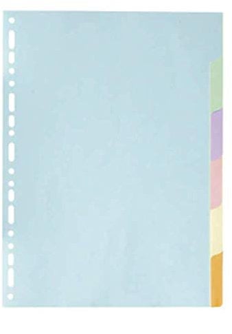 Exacompta 1606E Pastell-Register Forever für DIN A4 aus Recyclingkarton 6-teilig volle Höhe 22 x 29,7 cm vollfarbig 6 Farben Blauer Engel Pastellcolor Aquarel Trennblätter Trennstreifen