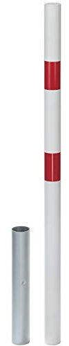 Alberts 782139 Absperrpfosten Stabo | wahlweise in verschiedenen Ausführungen | zum Einbetonieren, herausnehmbar | weiß | Pfosten-Ø 60 mm | Höhe über Boden 100 cm