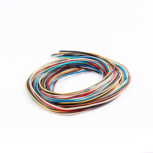 Auroris Cordon en cuir rond Ø 1 mm 10x1 mètres de couleurs noir, brun, gris, bleu, rouge, turquoise, naturel, or, cuivre, blanc