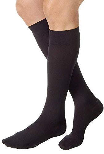 JOBST Relief Knee High Graduated Compression Socks 20-30mmHg - Comfortable Unisex Design - Closed Toe, Black, Large Petite