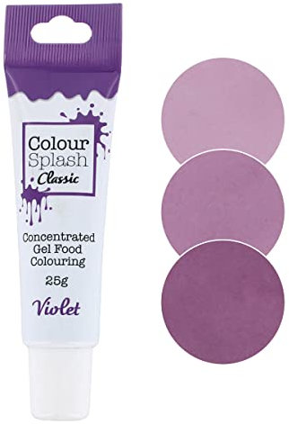 Colour Splash Food Colouring Gel | Violet | Highly Concentrated Gels, Easy to Use Squeezy Tubes, Edible Ingredients, Transform Plain Cakes Into Bright, Eye-Catching Creations - Violet 25g