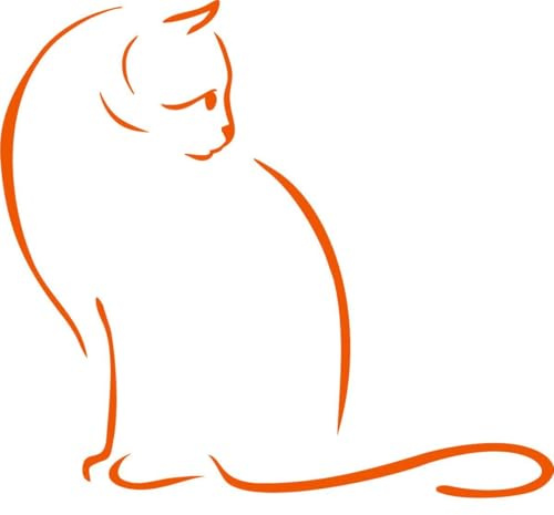 CLICKANDPRINT Aufkleber » Silhouette Katze, 80x72,0cm, Orange • Dekoaufkleber/Autoaufkleber/Sticker/Decal/Vinyl