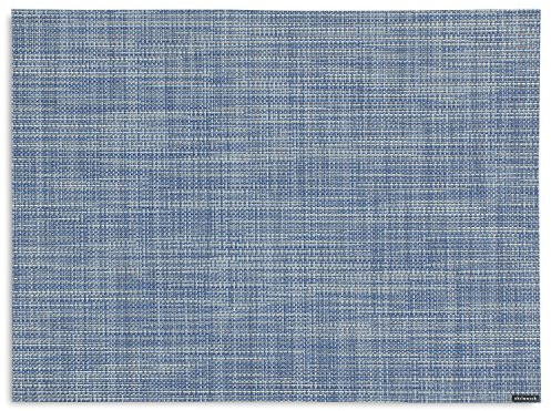 Chilewich Mini Basketweave Placemat 0025-MNBK-TURQ, 19 x 14, Chambray