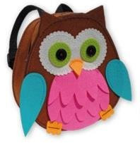 Kleiber + Co.GmbH Filz-Rucksack Eule, Rose, ca. 22 cm x 23 cm x 8 cm