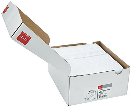 Elco 60296 confezione da 500 buste con finestra, formato DL, colore: bianco