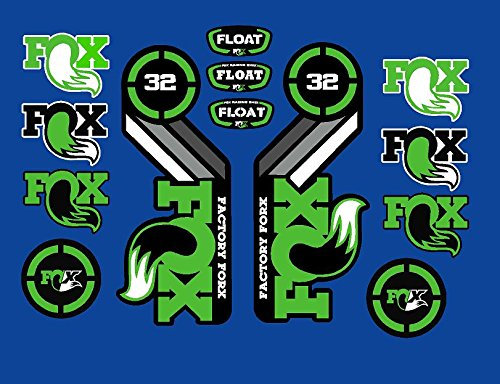 Ecoshirt PB-H6MN-I2H0 Aufkleber Fox Float 32 2015 Heretage Dp1086 Aufkleber Sticker Decals Aufkleber, grün