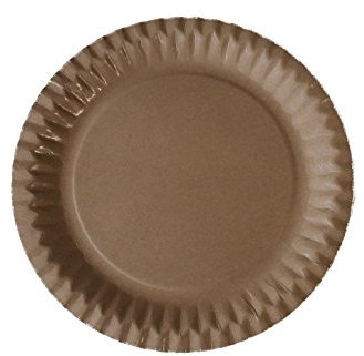 100 assiettes en carton Ø 23 cm à gâteau rond Naturel Marron Revêtement PP collation Barbecue jetable biodégradable