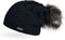 Neverless Coole Damen Strickmütze Strick-Beanie gefüttert mit Fell-Bommel, Winter-Mütze, Bommelmütze, Navy Unisize