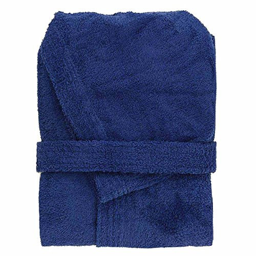 Mastro Bianco Accappatoio con Cappuccio in Spugna 100% Cotone Tinta Unita Uomo Donna Unisex (XL, Azzurro)