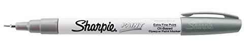 Sharpie Oil-Based Paint Marker, Extra Fine Point, Metallic Silver, 1 Count - Great for Rock Painting