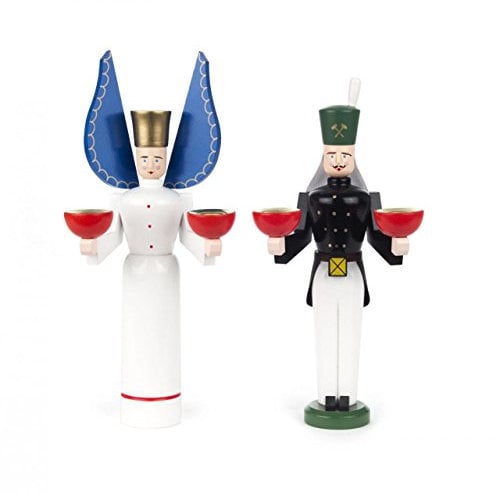 DREGENO Engel und Bergmann, Holz, bunt, 7.5 x 10.5 x 24.5 cm, 2-Einheiten