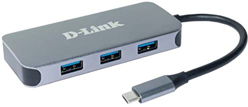 D-Link DUB-2335 Hub USB-C 6-en-1 avec Alimentation (PD 60W), 4K HDMI, Gigabit Ethernet, 3 Ports USB 3.0, pour PC, MacBook Pro, MacBook Air, iPad Pro, Chromebook, Surface Pro et Plus