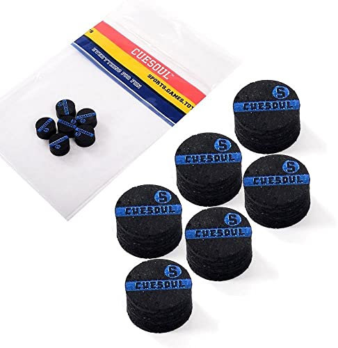 CUESOUL 6 Stück Schweinehaut Schicht Snooker Queue Spitzen (Soft)