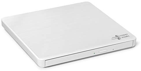 Hitachi-LG GP60 External DVD Drive, Slim Portable DVD Burner/Writer/Player for Laptop, Windows and Mac OS Compatible, USB 2.0, 8x Read/Write Speed - White