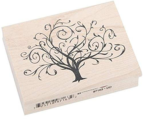 Inkadinkado Mounted Rubber Stamp 2.25-inch x 3-inch, Flourished Fall Tree