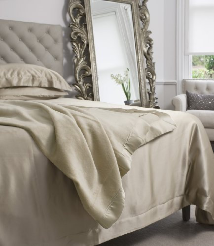 Jasmine Silk Trendige Flauschige Kuscheldecke | | Größe 225 x 240cm | Reine Seide| | Wohn und Tagesdecke- Taupe