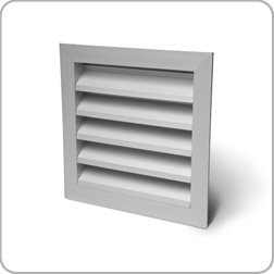 External Weather louvre, 600mm x 600mm, Aluminium, Exterior Wall Ventilation Grille, ducting, External Vent