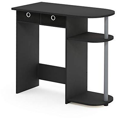 Furinno Go Green Home Laptop Notebook Computer Desk, Study Desk, Writing Desk, Black/Grey/Black