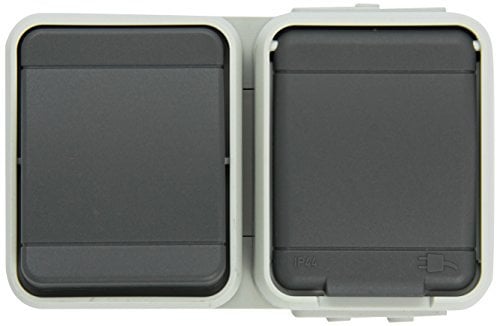 Elso 458639 AquaTop Kombinationen Schalter 6 waagerecht 10A / 16A Schraubklemmen ATO, licht-basaltgrau