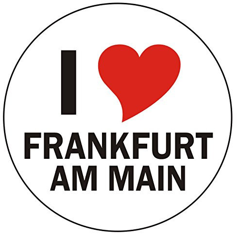 INDIGOS UG Auto Aufkleber I Love Frankfurt am Main 8 cm - Autoaufkleber - KFZ Sticker selbstklebend - für Motorrad, Fenster oder Heckscheibe - wetterfest & UV-beständig