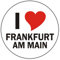 INDIGOS UG Auto Aufkleber I Love Frankfurt am Main 8 cm - Autoaufkleber - KFZ Sticker selbstklebend - für Motorrad, Fenster oder Heckscheibe - wetterfest & UV-beständig