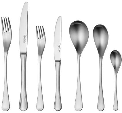 Robert Welch RW2 Satin, 42 Piece Cutlery Set for 6 People. Made from Stainless Steel. Dishwasher Safe.
