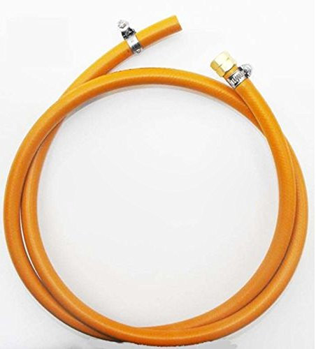 Gasschlauch 1/4 lks, (1 Seite mit Schelle) 1,5 m, 9mm für Propan Butan Camping (3,0 m)