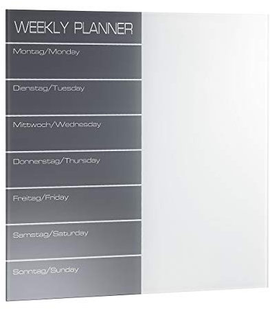 Alco-Albert 6985 - Magnetische Glastafel Wochenplaner, 1 Stück
