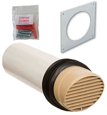 4 100mm High rise ventilator. Beige grill for Tumble Dryer/ extractor fan/ cooker hood etc.
